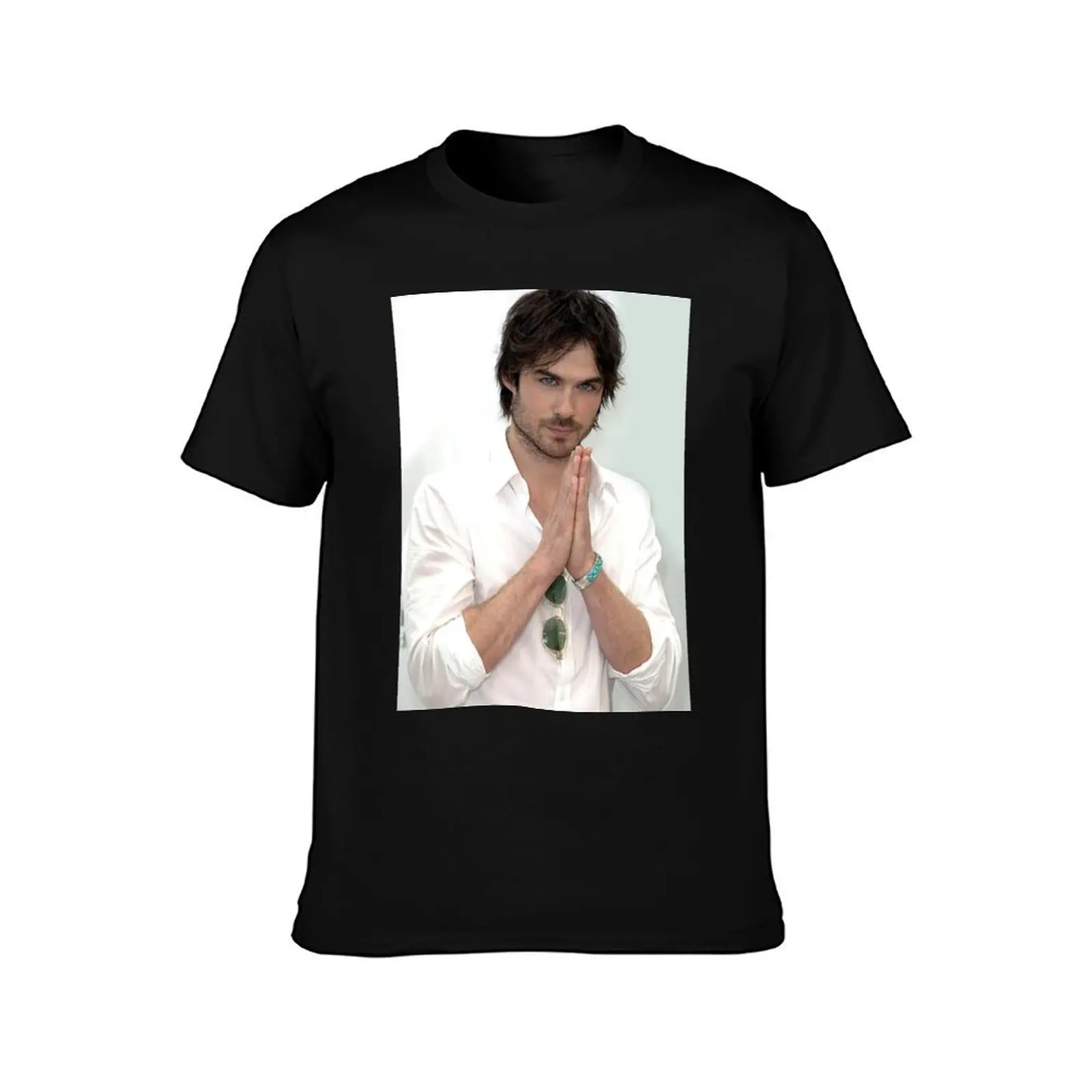 Ian Somerhalder Damon Salvatore T-Shirt Summer Casual Cotton Tee Oversized Streetwear Tops Vintage Graphic Print 100% Cotton