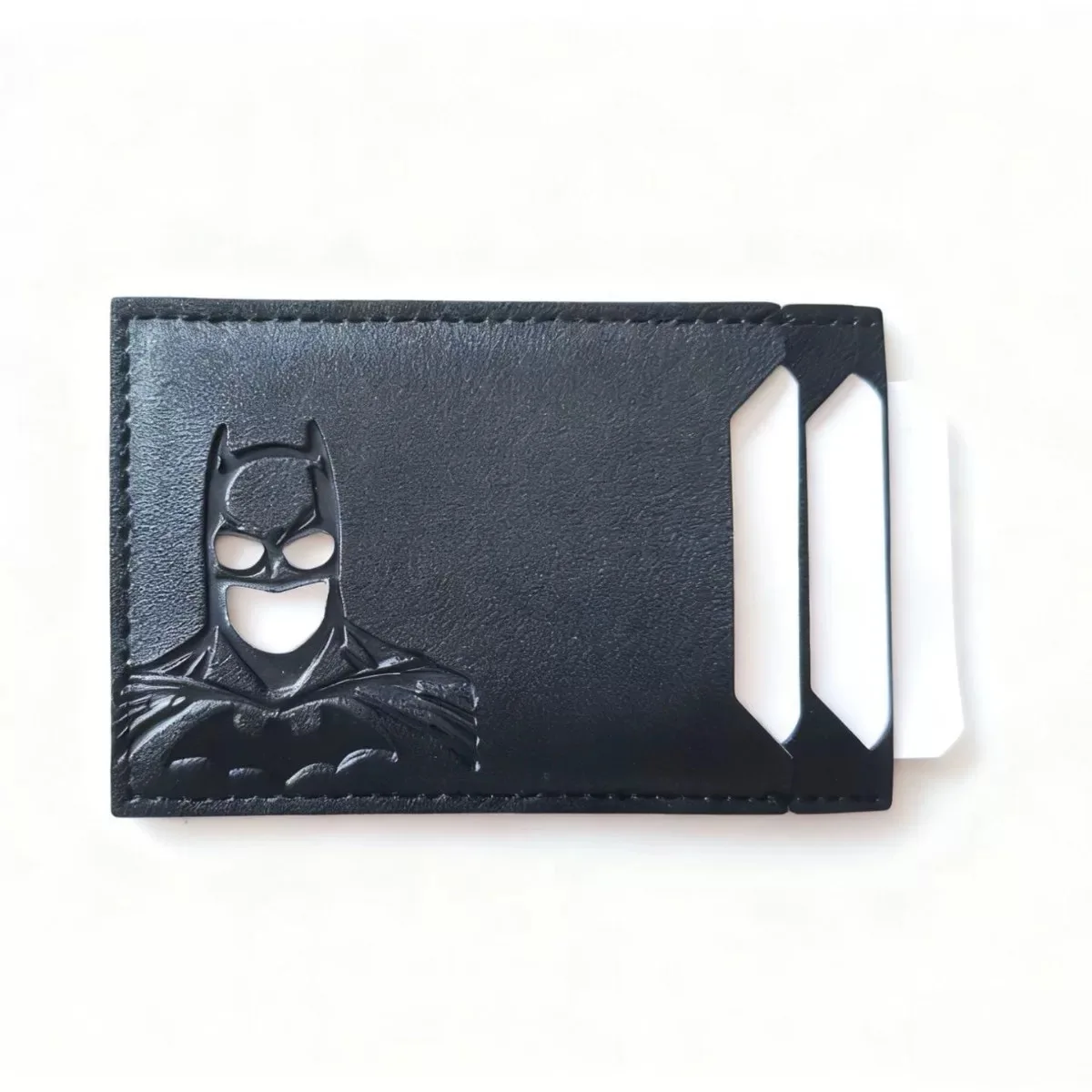 Personalized Leather ID Card Holder Superhero Mask Design Perfect Gift Travel Wallet ID Cover Trendy Youth