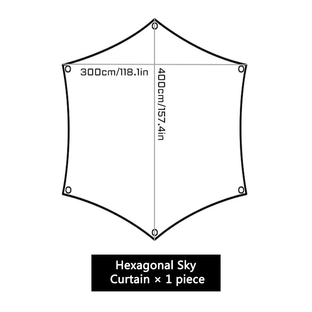 3x4M Foldable Camping Tent Tarp Widened Waterproof Six Corners Camping Awning Sunscreen Picnic Tarp Tent