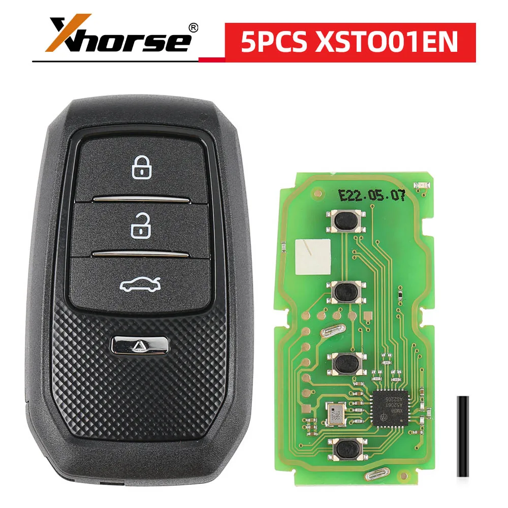 5pcs/lot Xhorse XSTO01EN for Toyota XM38 Smart Key 4D 8A 4A All in One with Key Shell Supports Rewrite Work with VVDI2