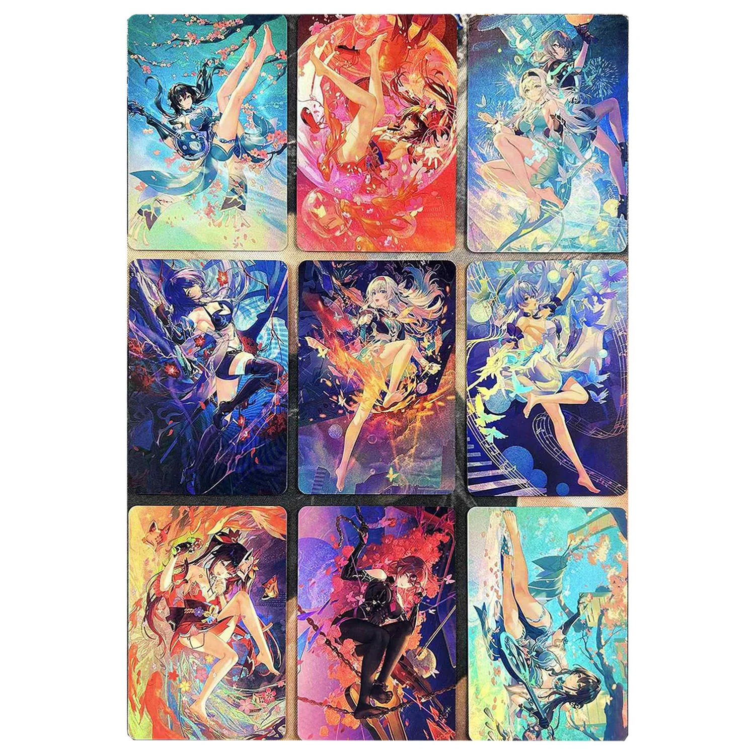 9Pcs/set Diy Self Made 2 Honkai: Star Rai Clara Fu Xuan Collection Card Refraction Color Flash Kafka Game Anime Cards Gift Toys