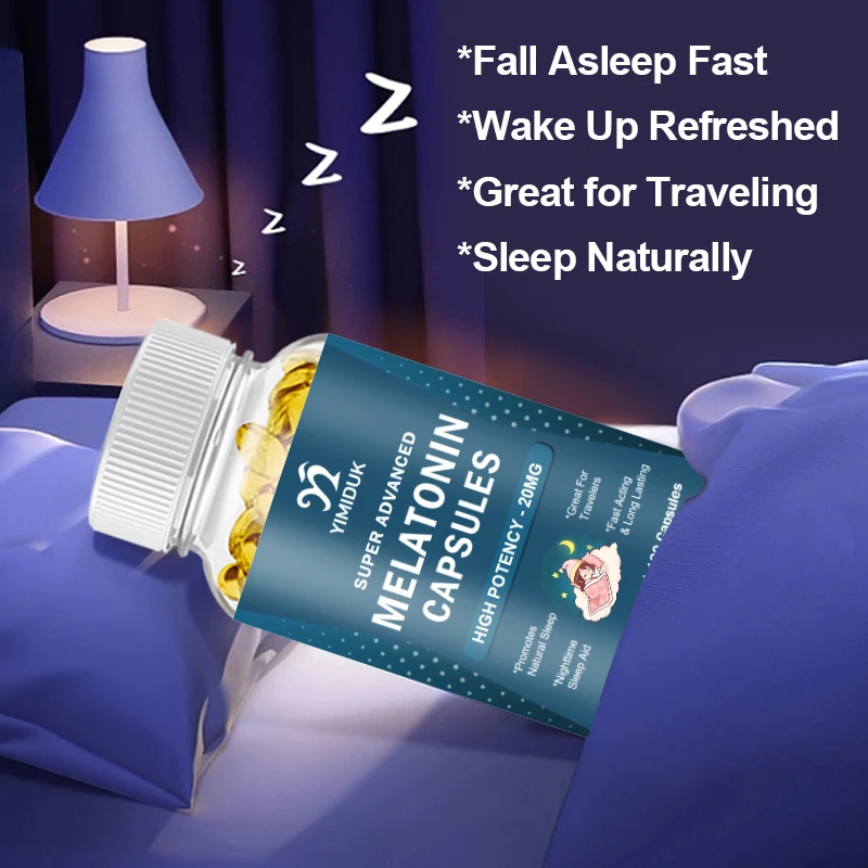 Melatonin 20 Mg Instant 120 Capsules - Natural Berry Flavor, Fall Asleep Faster, Sleep Longer, Natural Sleep Aid