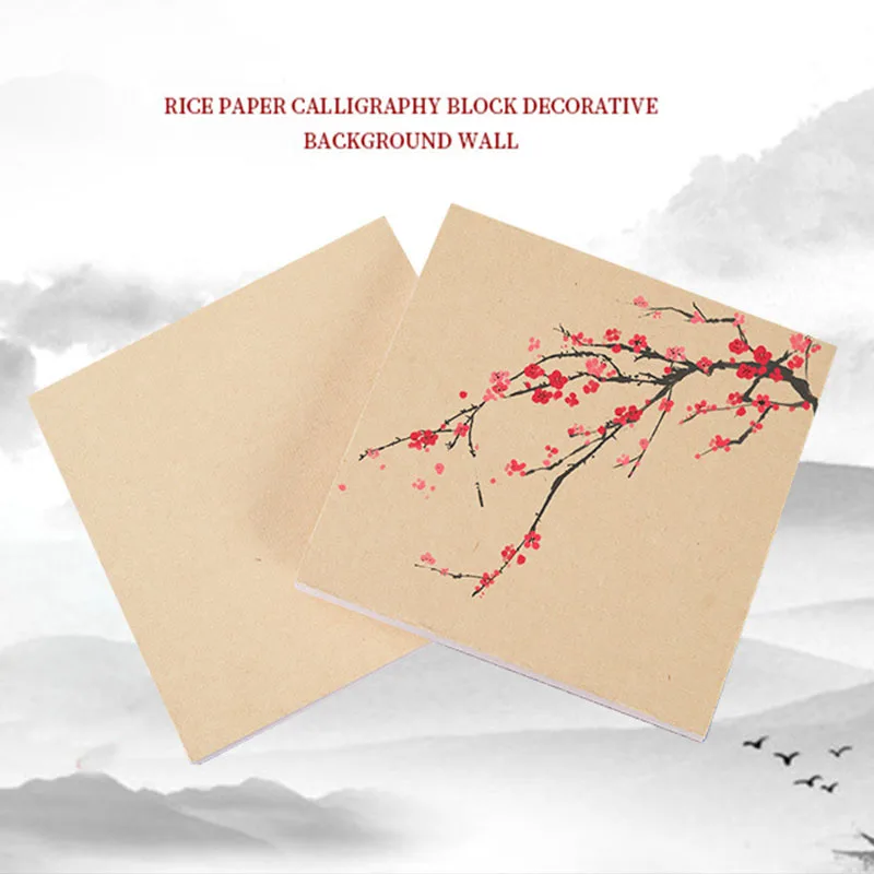 1pcs Calligraphy Rice Paper Blank Cultural Wall Decorative Chinese Style Traditional Write Painting Retro Creative Small Square