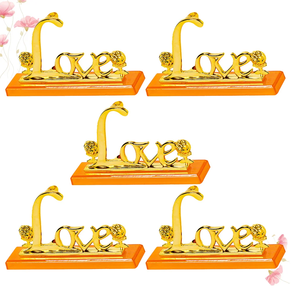 

5 Pcs Gold Foil Rose Ornament Tabletop Adornment Home Desktop Ornaments Decor Decoration