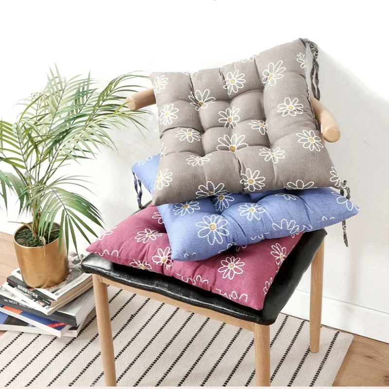 

Flower Square Chair Seat Cushion with Anti-skid Strap Indoor Outdoor Sofa Cushion for Home Office Car Cojines Decorativos