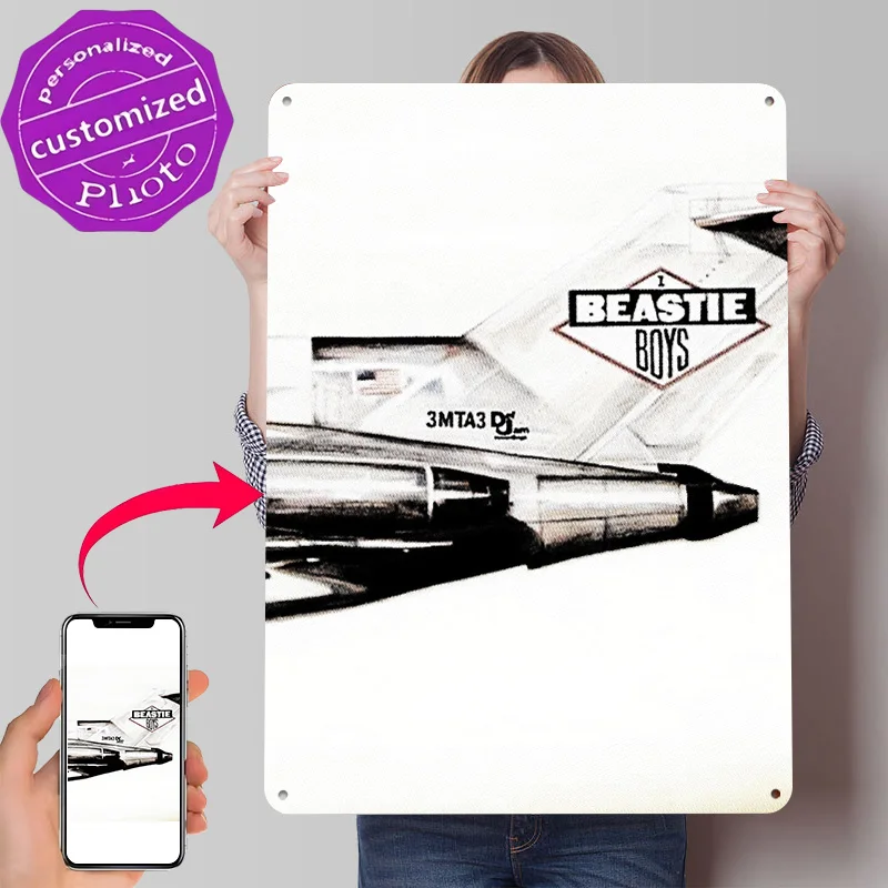 Beastie Boys Hip Hop Music 3D Texture Printed Poster Custom Vintage Metal Tin Plate Sign for Wall Art Room Accessories House