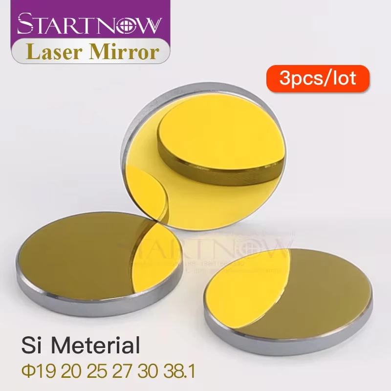 Startnow 3szt/lot Si CO2 Lustro laserowe D19mm 20 25 27 30 38.1 Silikonowa soczewka odblaskowa do maszyn do cięcia 80W Akcesoria