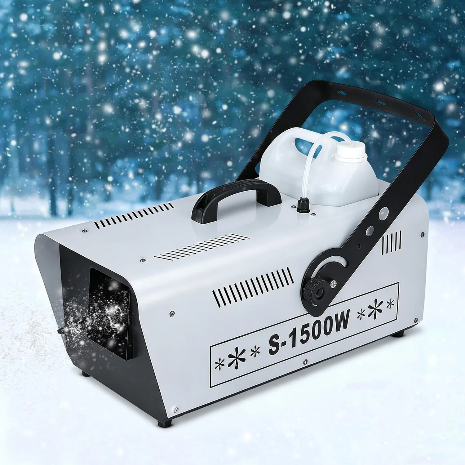 1500W Snowflake Machine DMX512 Wired Wireless Control 5L Volume Tank 4-5M Spray Distance For Holiday Celebration Outdoor Events
