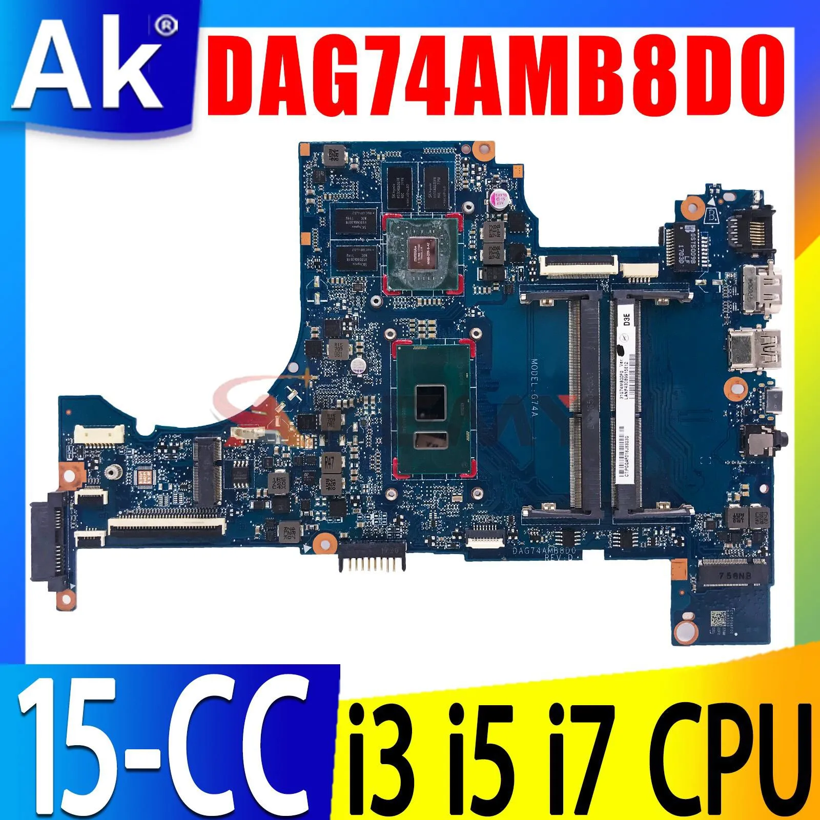 

Shenzhen DAG74AMB8D0 For HP Pavilion 15-CC Laptop Motherboard With i3 i5 i7 7th Gen or 8th Gen CPU 940MX Notebook Mainboard DDR4