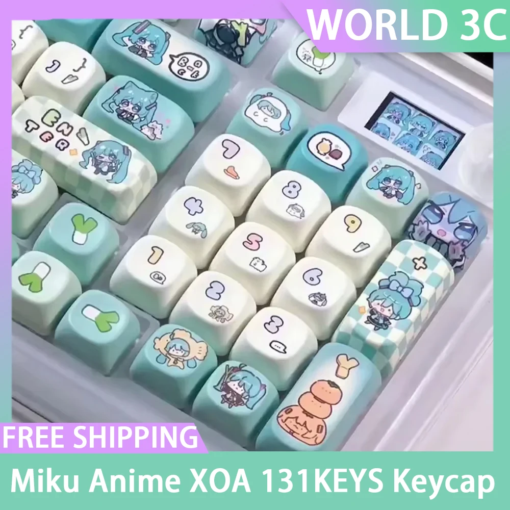 Miku Anime Keycap Xoa Pbt Cartoon Keycap Customization Individuation Keyset For Mechanical Gaming Keyboard Switch Gifts