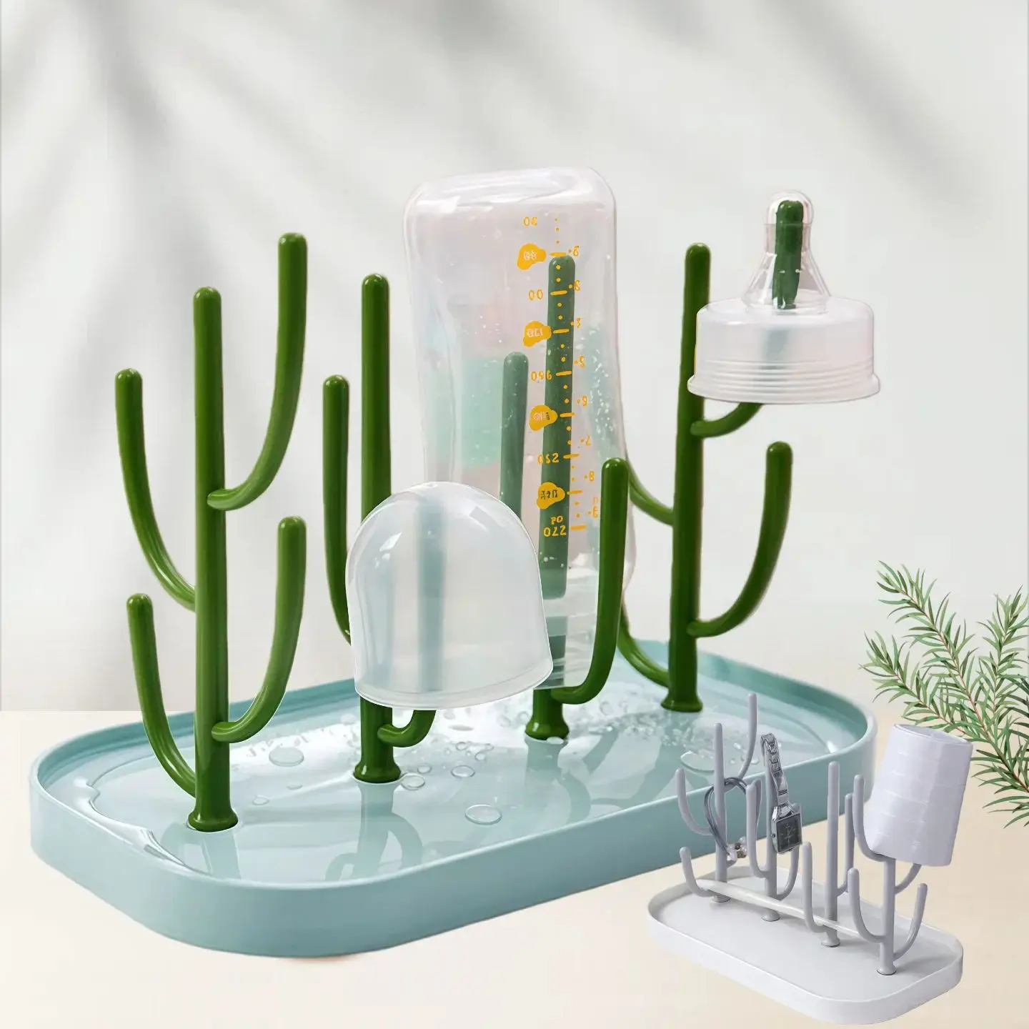 

Baby Essentials Bottle Drying Rack for Kitchen Counter,Detachable Bottle Dryer Holder with Base.for Nipples,Cups,Pump Parts