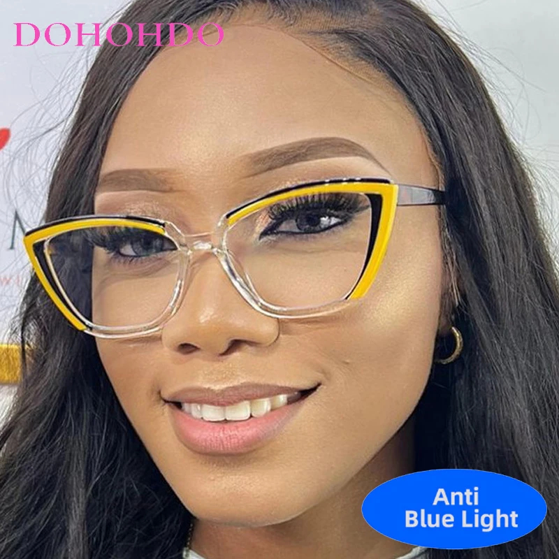 

TR90 Trendy Brand Designers Assorted Colors Cat Eye Blue Light Blocking Glasses Women Men Optical Eyeglasses For Reading Очки