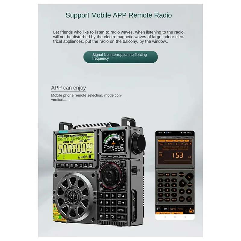 Hanrongda HRD-C919 AIR FM MW SW Shortwave VHF UHF WB Multi-Band Radio Portable Aviation Band Radio Receiver