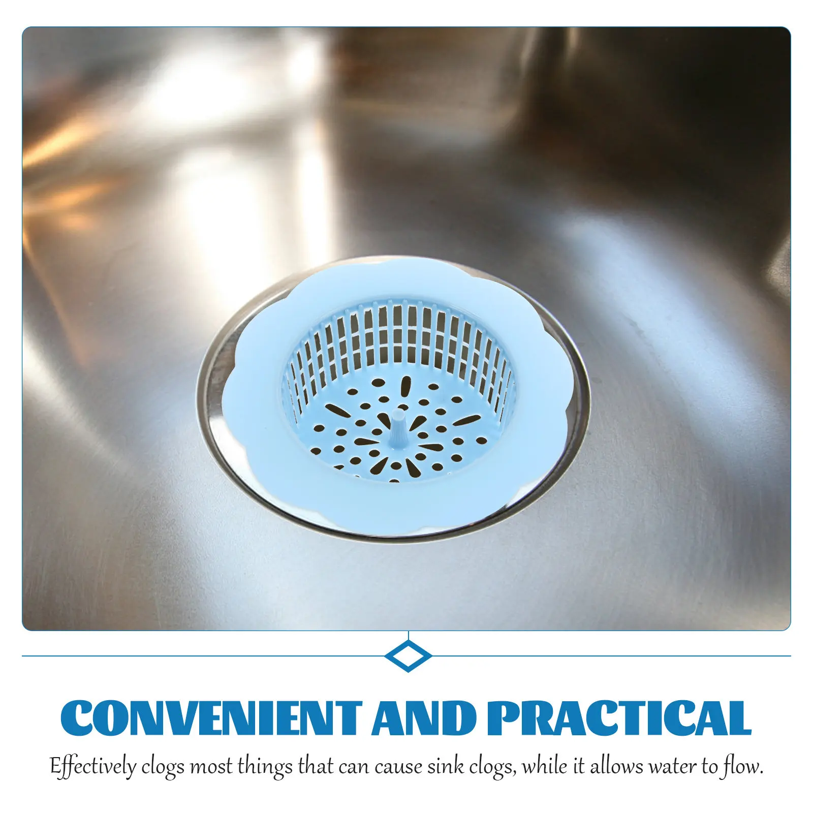 

8Pcs Anti-Blocking Drain Filters Reliable Reusable Hair Catcher for Bathroom Kitchen Sink Bathtub Sewer Drain Covers