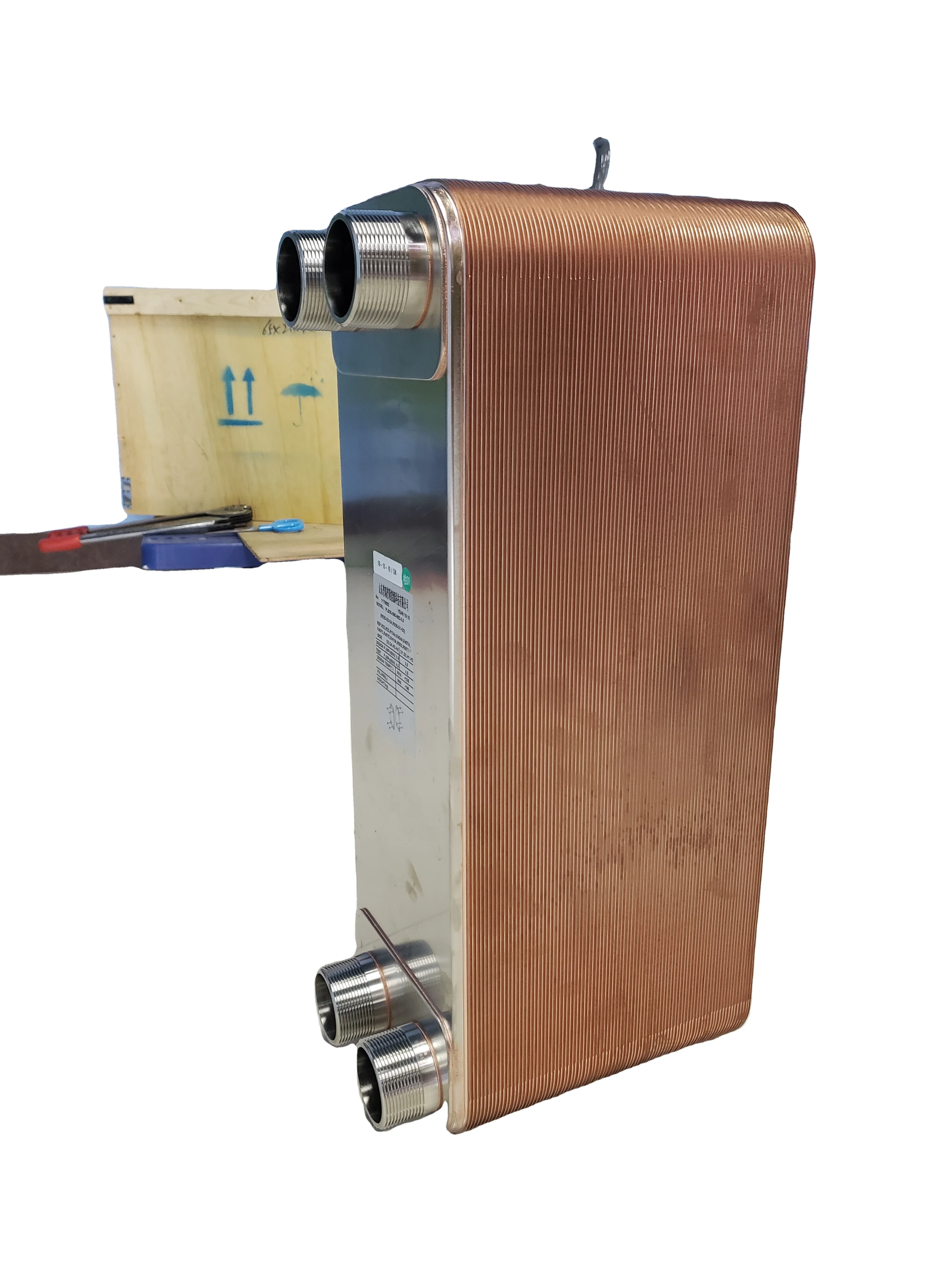 Copper Brazed & Fully 304 316 Welded Plate Heat Exchanger 0 Leakage Swimming Pool Heating HVAC System Evaporator Condenser