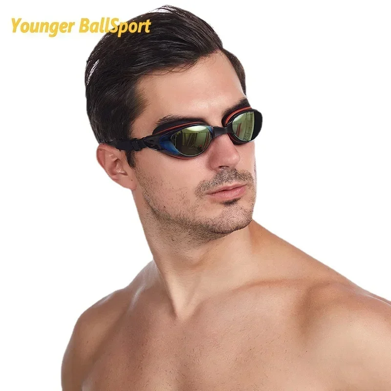 Myopia swimming goggles Professional Swimming Goggles Swimming Glasses with Earplugs Nose Clip Electroplate Waterproof Silicone