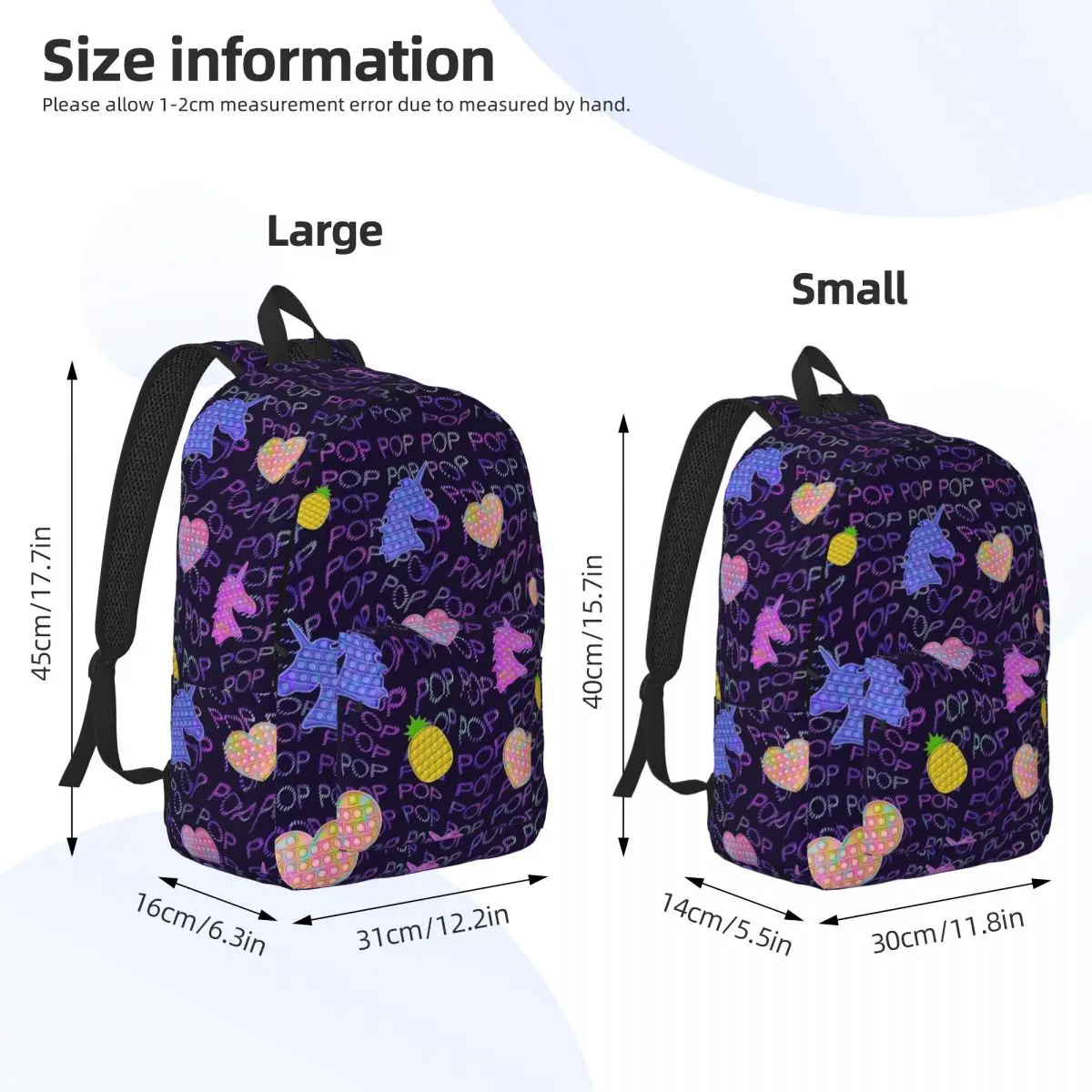 Sac à dos à motif imprimé Pop Fidget pour enfants, cartable pour garçons et filles, sac à dos pour enfants, école maternelle alth