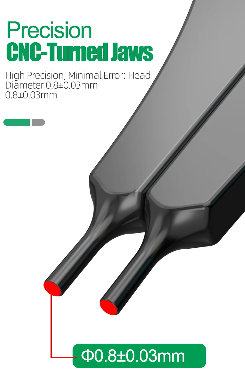 LAOA 4-teiliges Präzisions-Sprengringzangen-Set, 0,8 mm Spitzen, SK7-Stahl, Innen- und Außensprengringzangen für Elektronikreparaturen – Detail 8