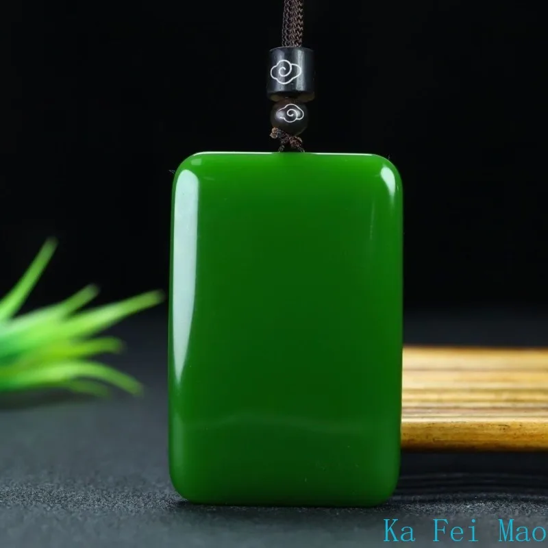 Authentic Hotan Jade Pendant Necklace Male and Female Bread Token Couple Pendant Safe Feng Shui Good Luck Nothing Token