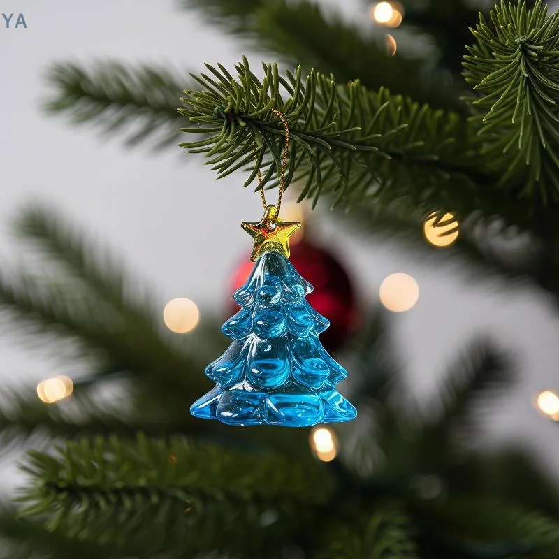 【SA】【YA】Mini Christmas Snowman And Tree Figurines Glossy Translucent Cute Design For Christmas Party Desktop Fairy Garden Decor