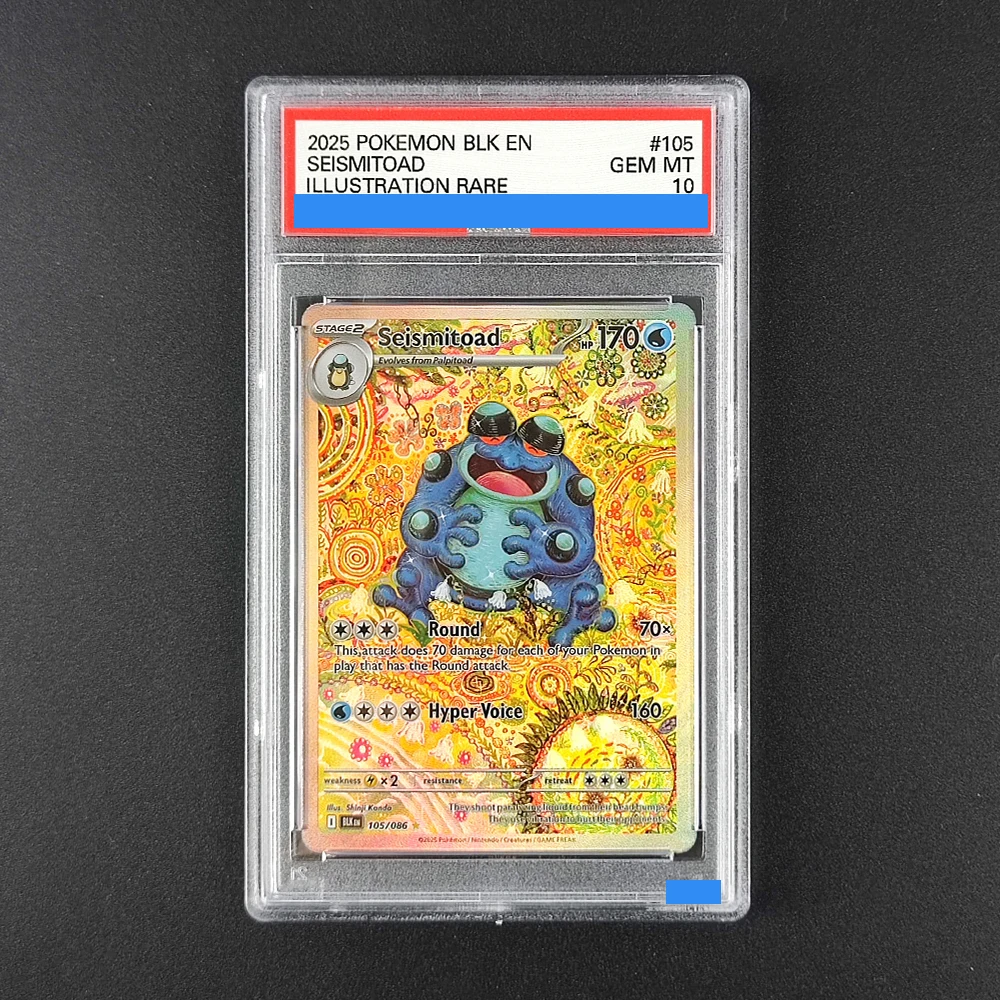 

Proxy DIY Hot! 2025 US Seismitoad #105 Card - 10/10 Gem MT Pokemon BLK TCG, Illustration Rare Collectible Rating Card 10