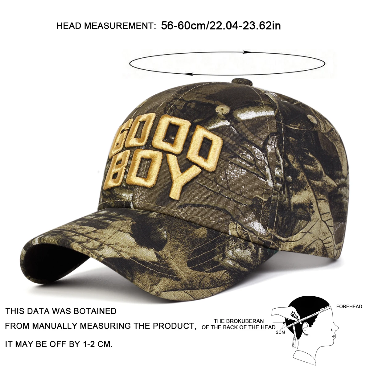 Unisex GOOD BOY Baseballkappen mit Stickerei, Frühling und Herbst, für den Außenbereich, verstellbare Freizeithüte, Sonnenschutzhut, Sportkappe – Detail 6