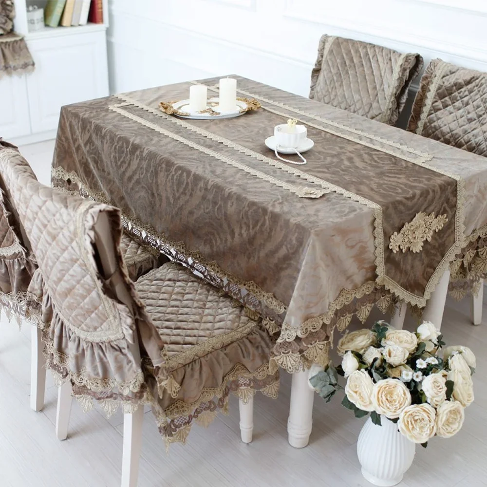 

Luxury European Cashmere Round Table Cloth with Tassel Embrodered Jacquard Table Cover Coffee House Home Decoration Tablecloth