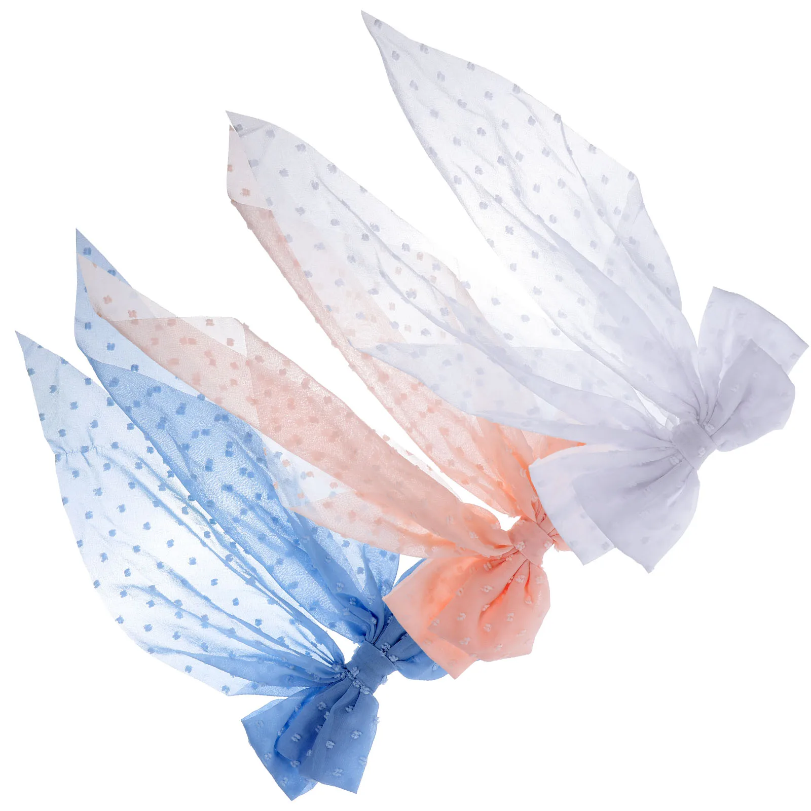 

3Pcs Hair Ribbons for Women Fashion Bow Clips Long Tail Barrettes Elegant Accessories for Shopping Travel Holiday