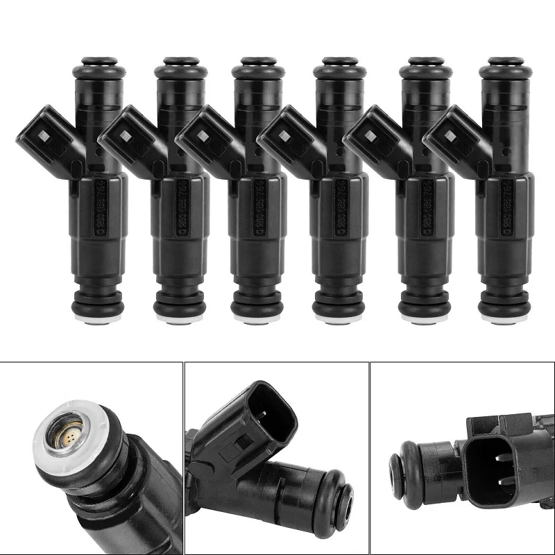 6Pcs Fuel Injectors 0280155784 Upgrade Bosch 4-Hole For Jeep Cherokee Wrangler 4.0L 1999 2000 2001 2002 2003 2004