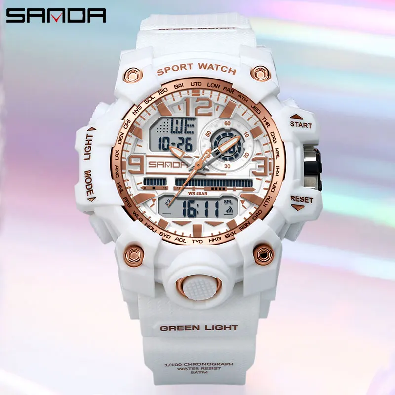 SANDA G Style New Ladies\' Watches 50M Waterproof Sports Military Quartz Watch For Women Digital Wristwatch Clock Relojes señora