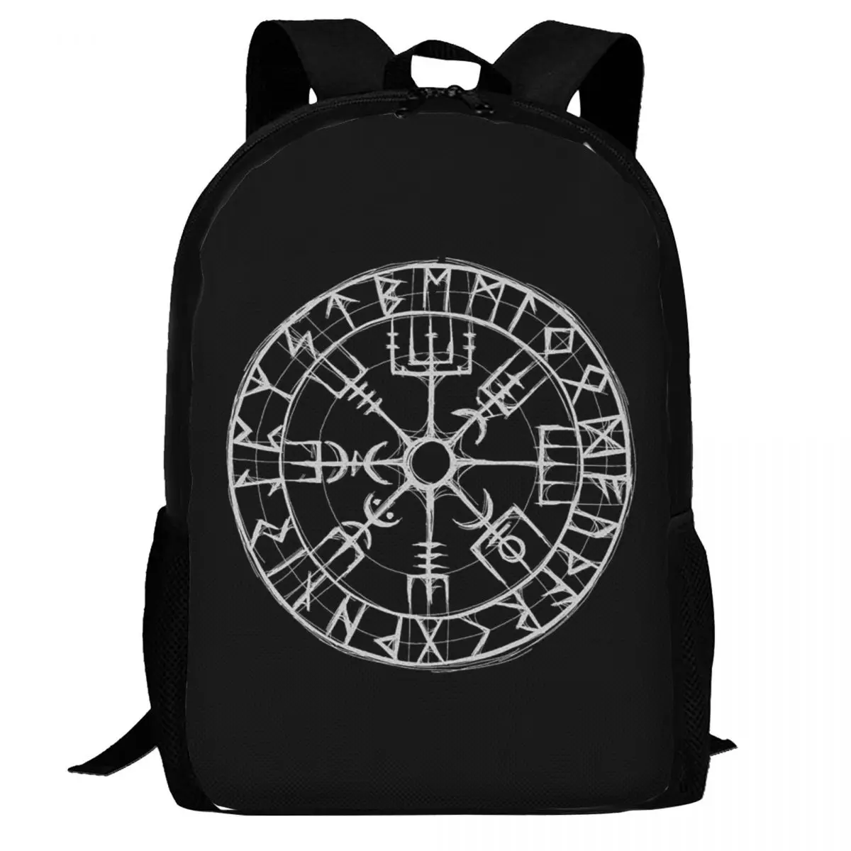 

Viking Mythology Vegvisir Shield Valhalla Backpack Daypack Large Capacity BookBag School Bag Shoulder Bags for Men Women