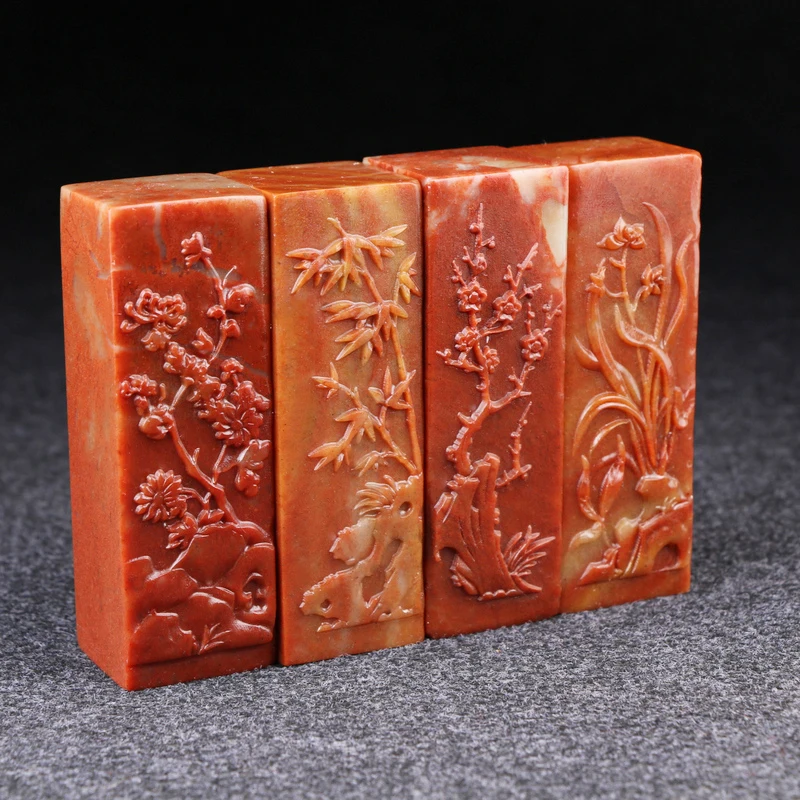 Square Chinese Stamp Painting Calligraphy, Uncarved Blank Seal Stone, Natural Shoushan Stone, Practice Cuting Materials