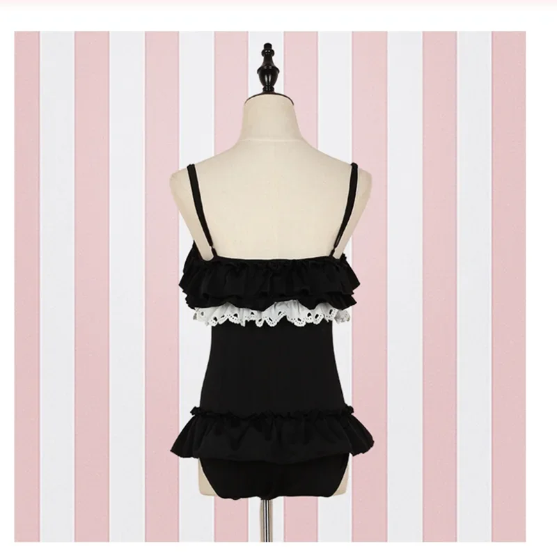 Swimsuit Cute Sexy Anime Cosplay Costume Women Kawaii Black Cat & Powder Rabbit Swimsuit Lolita Japanese Sukumizu