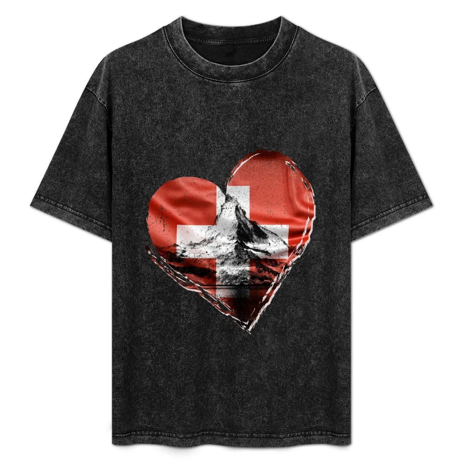 Camiseta con estampado de la bandera de Suiza, camiseta con estampado de Berna, Zurich, Alpes, para uso diario