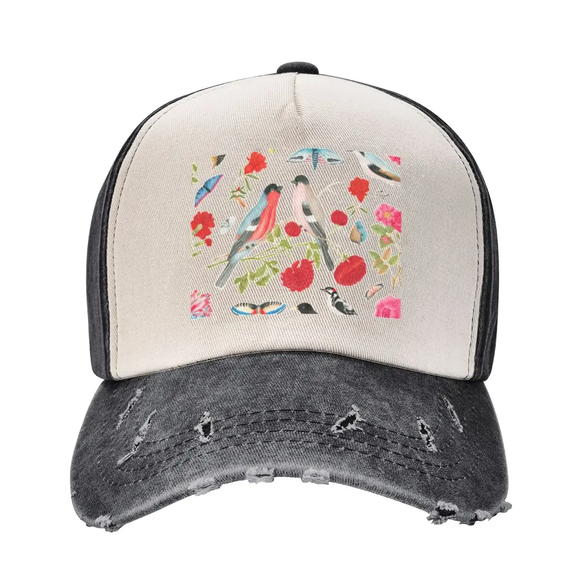 

Birds and flowers Baseball Cap Hood Beach Trucker Hat Women's Beach Outlet Men's