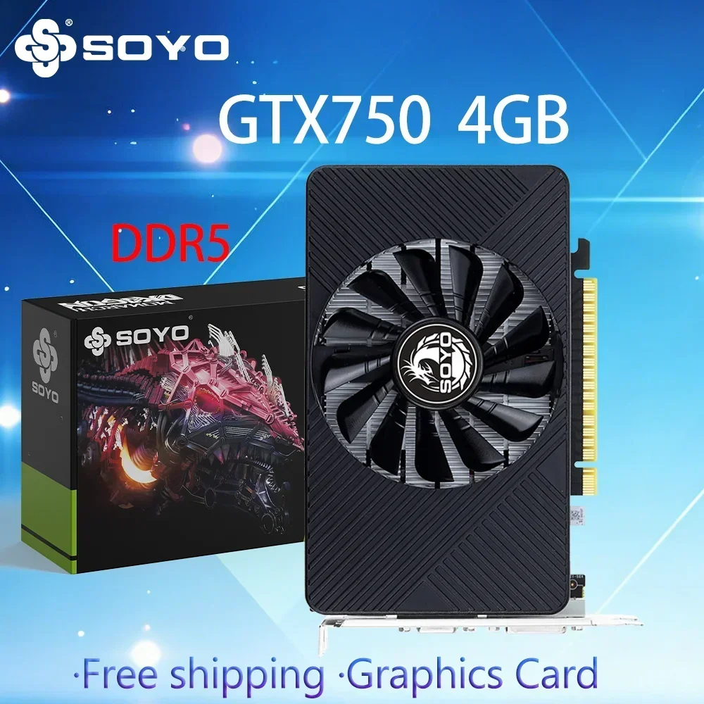 SOYO GTX 750Ti 4GB Graphics Card GDDR5 128Bit PCI-E 3.0 Geforce GPU Gtx 750 Gaming Video Card Placa De Video Computer components