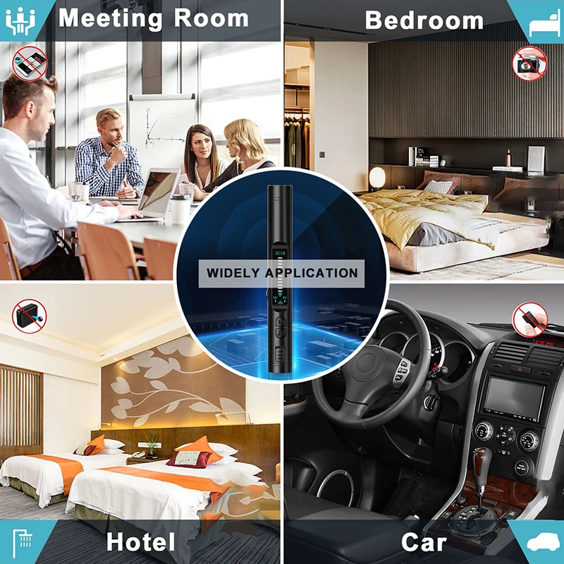Imagem -06 - Detector de Bug Portátil com Função Defesa Freqüência Alarme Câmera
