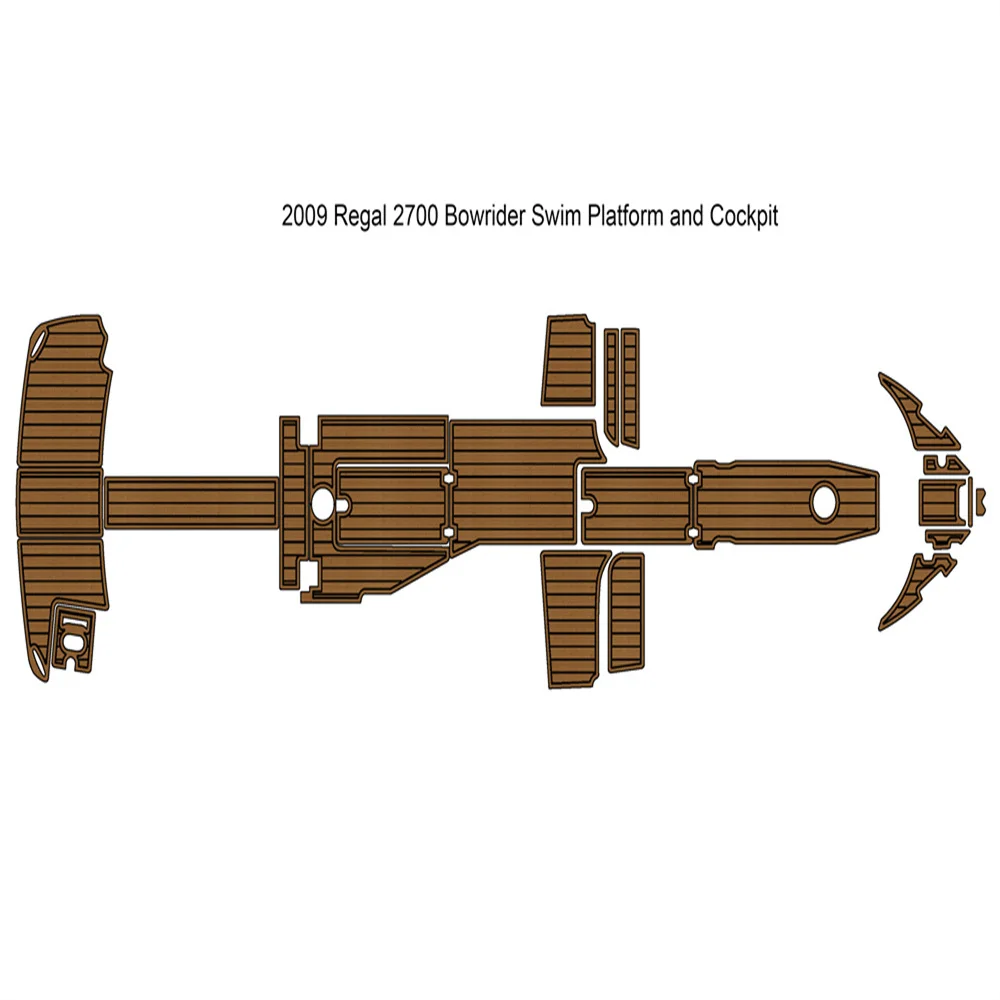 

Swim Platform Cockpit Pad Boat EVA Foam Faux Teak Deck Floor For 2009 Re-gal 2700