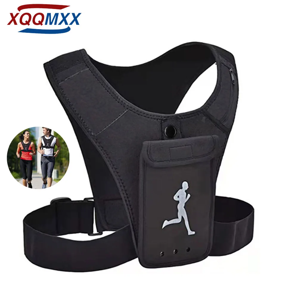 

XQQMXX 1Pcs Running Vest Phone Holder for Men Women, Cell Phone & Key Pouch, Hydration Vest Train Free Workout Gear -Lightweight