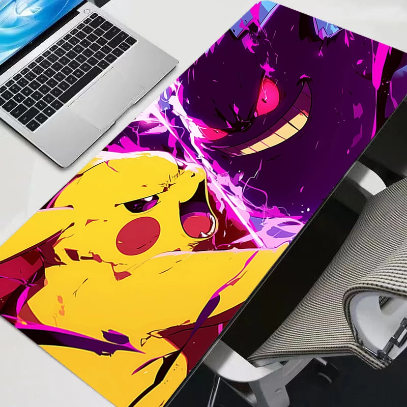 Mauspad Pokemon Pikachu Gamer PC Computer Groß 900x400 XXL Schreibtischunterlage Tastatur Anime Teppich Gaming Zubehör Mauspad Teppich