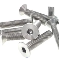 M2 M2.5 M3 M4 M5 M6 M8 M10 x 3 4 5 6 8 10 12 15 20 25-55mm TA2 GR2 Titanium Flat Countersunk Head Hex Allen Screw Bolts