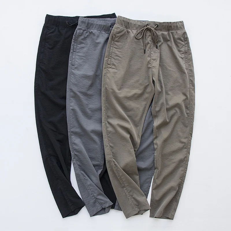 

Мужские летние тонкие спортивные брюки из ледяного шелка свободного кроя, быстросохнущие, повседневные, дышащие, легкие, прямые, с длинными штанинами