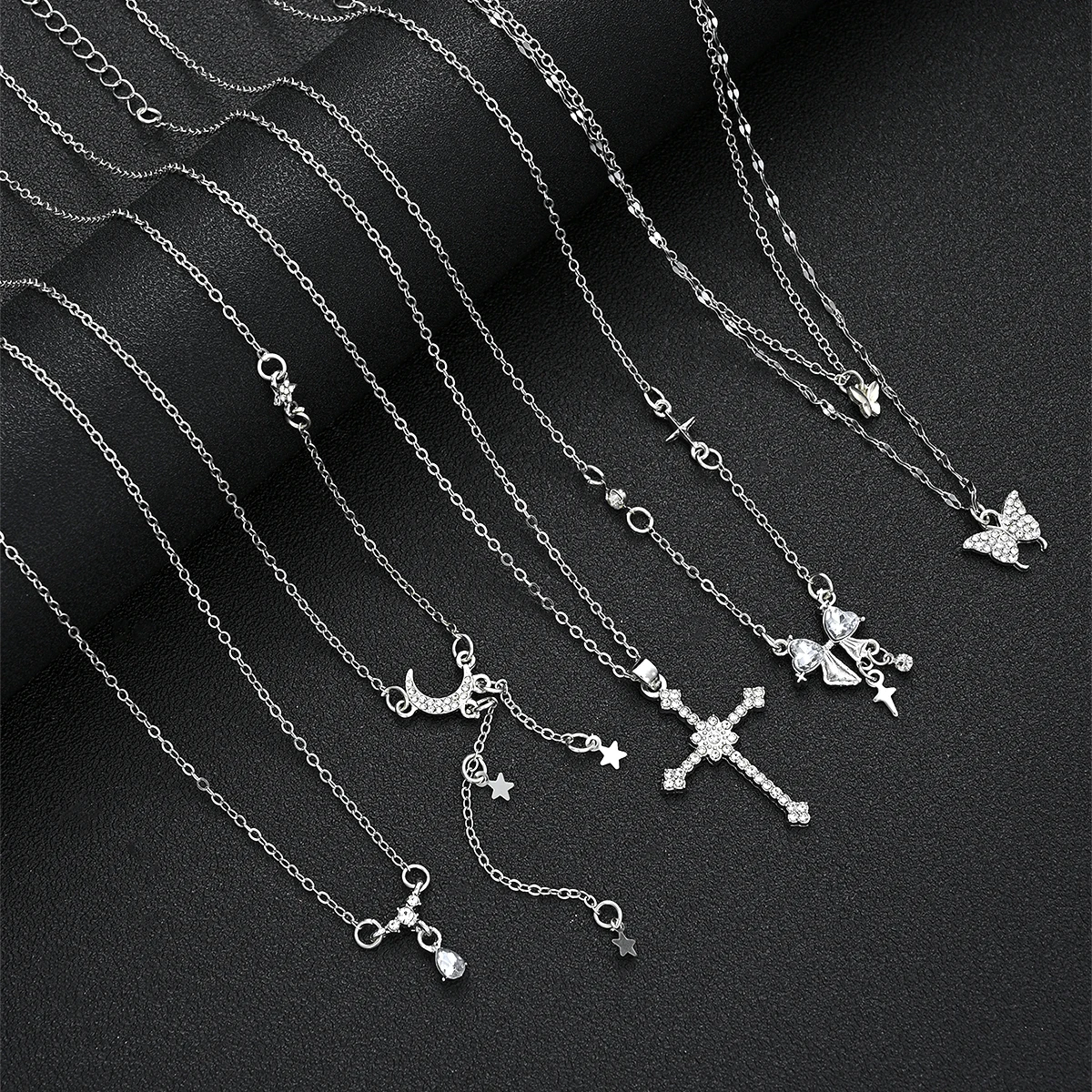 5pcs Elegant Necklace Set For Women Sparkling Zircon Fashion Butterfly Heart Cross Bow Pendant Necklaces Party Jewelry Gift 2026