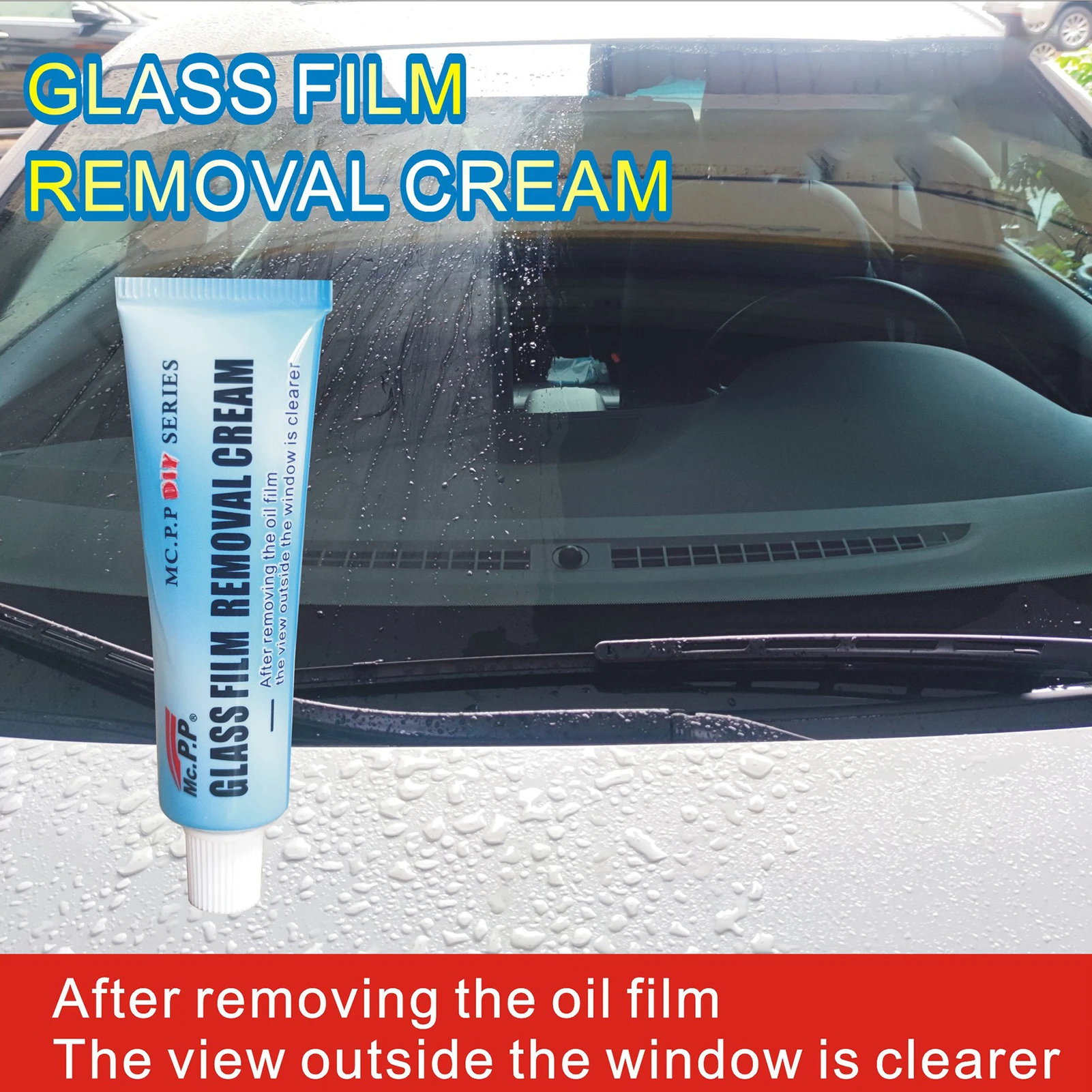 

Car Windshield Oil Film Remover Auto Glass Polishing Degreaser Car Window Oil Film Clean Polishing Paste Bathroom Glass Cleaner