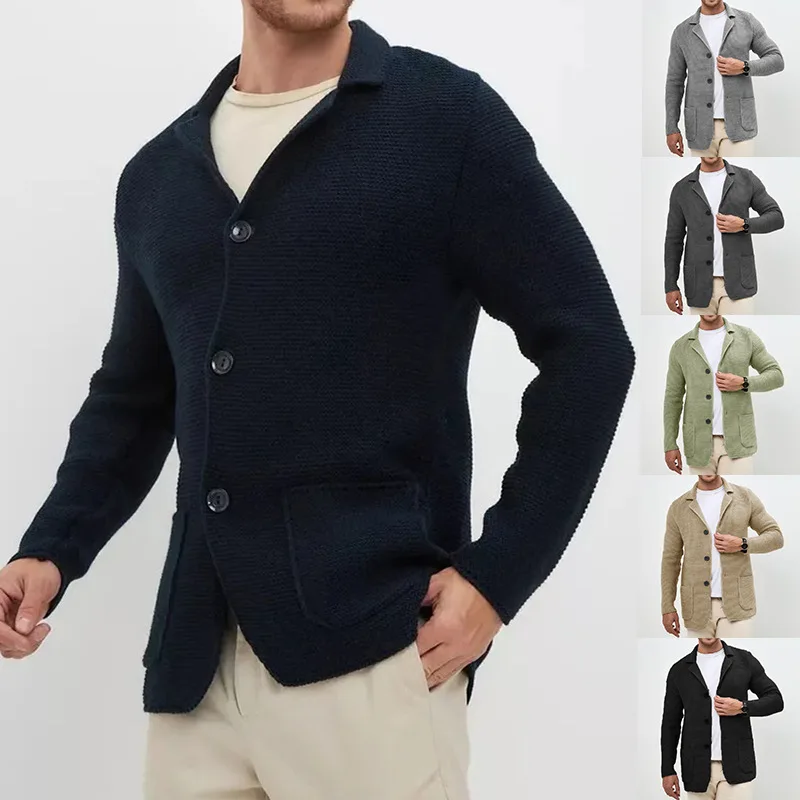 Mens Cardigan Sweater Open Front Knit Blazer Jacket Casual Long Sleeve Tops Spring Summer Cardigans Sweaters