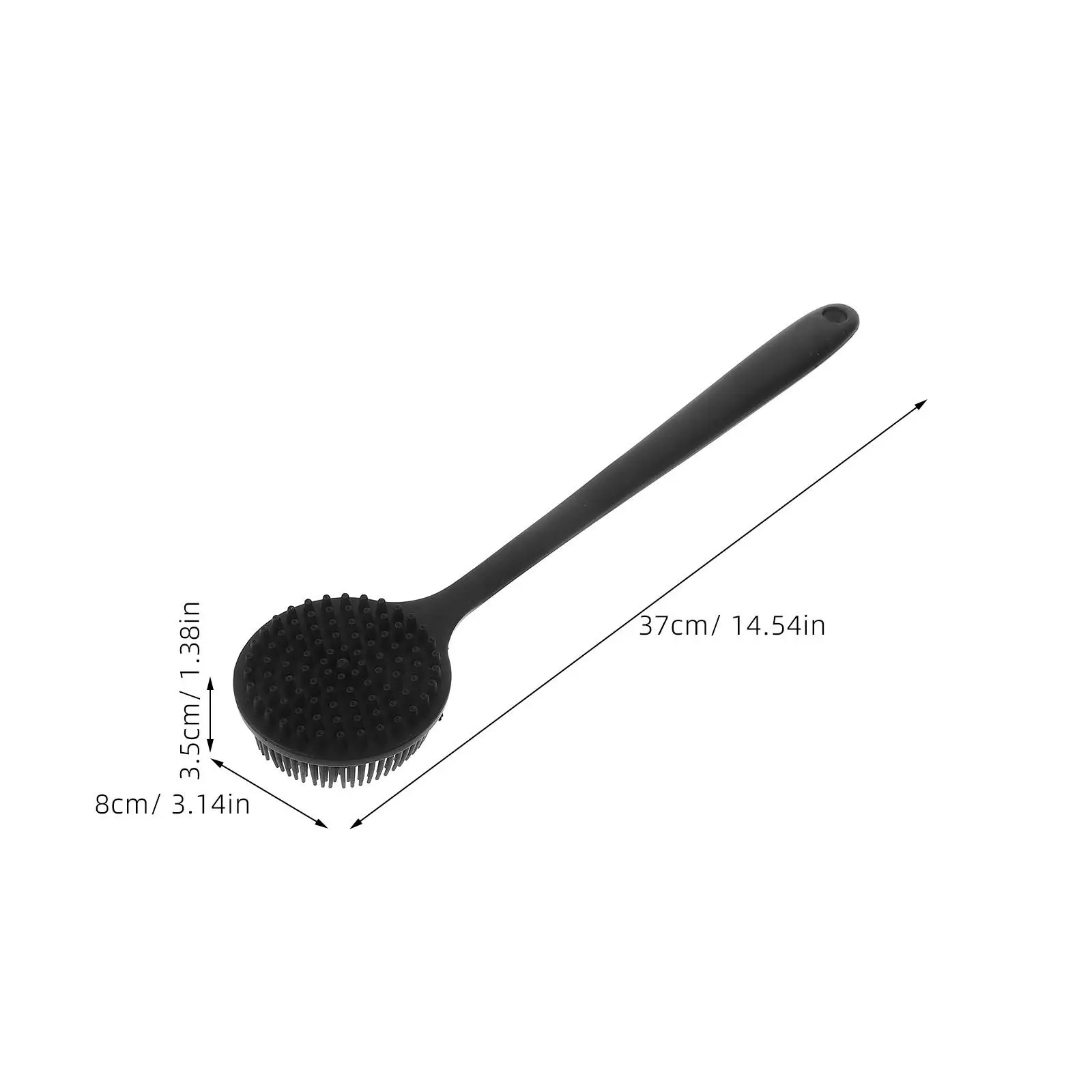 2Pcs Bathroom Body Brush Silicone Long Handle Bath Scrubber for Back Cleaning Dead Skin Removal Circulation Stimulation Shower