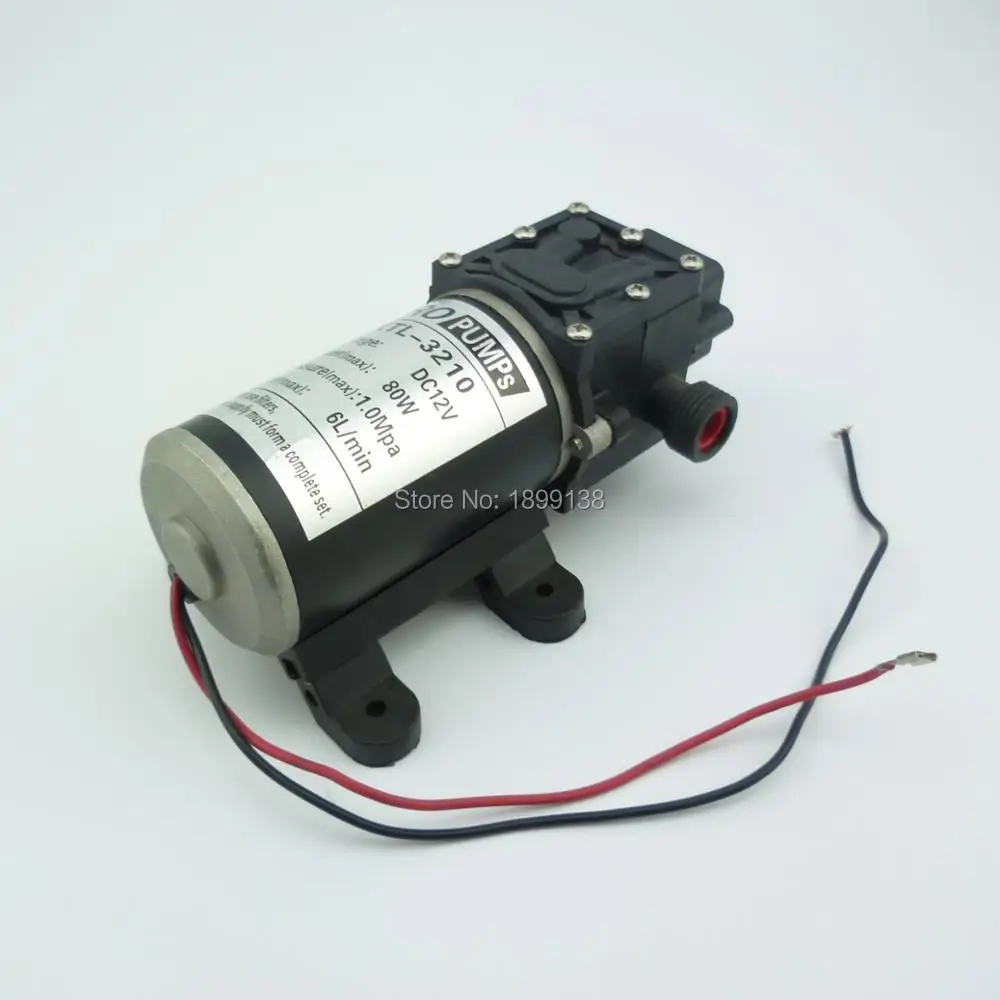 Return valve type 6L/min 80W small high pressure water pump 12 volt dc