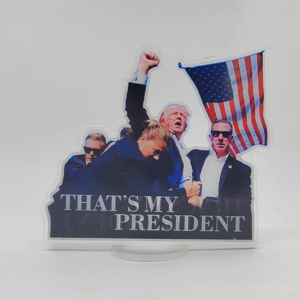 Trump fight Assassination Acrylic plaque Failure Assault Photo Poster Time Magazine Cover Decoration Home Posters Color Printing