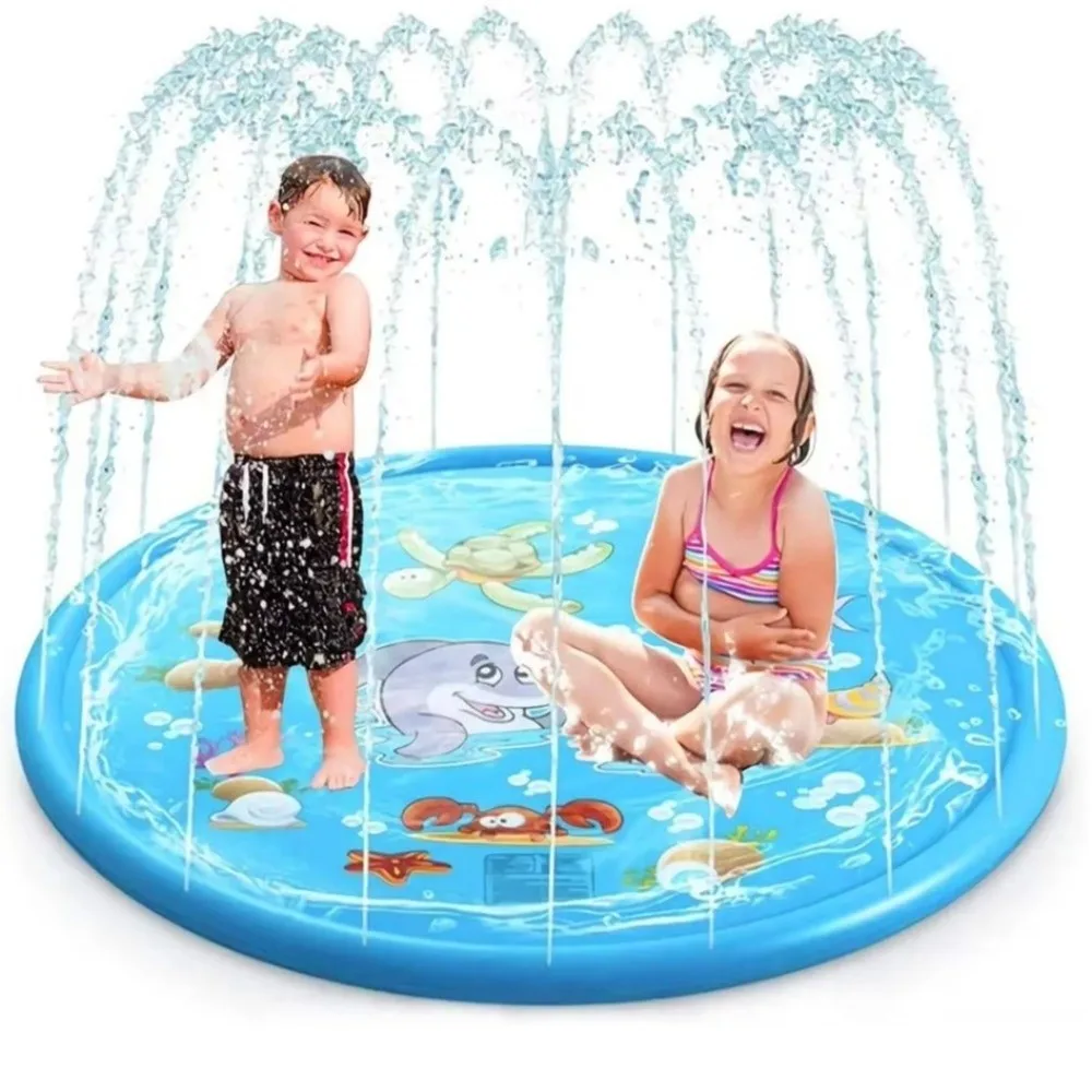 Novo PVC inflável crianças piscina golfinho 170cm spray esteira brinquedo de jogo ao ar livre