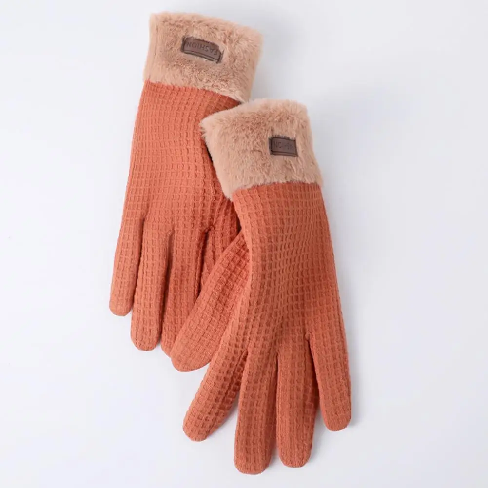 1 Pair Embroidered for index finger and thumb convenient for using electronic products in winter